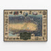 Picture Map Poster of Fresno County and the Central California Sun Garden — framed artwork on a wall