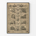 Decoratief poster Pictorial Pilgrim's Progress - Klassieke zwart-wit illustraties