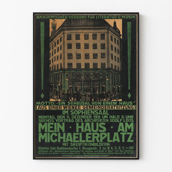Vintage Poster voor de Conferentie Mein Haus am Michaelerplatz