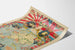 Antieke allegorische wereldkaartposter Japan-UK zeemachtalliantie