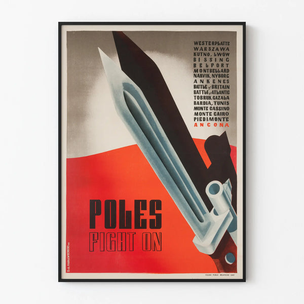 Poolse propagandaposter 'Polen Vecht Door' voor muurdecoratie