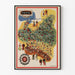 Illustrated Poster of Poland with Traditional Costumes and Regional Symbols