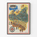 Poster Traditionele Illustratiekaart van Polen Vintage