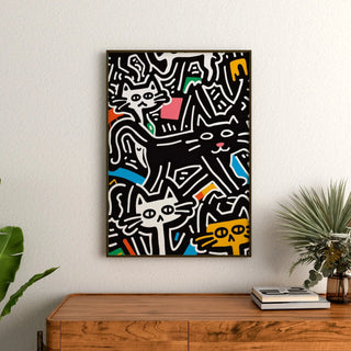 Pop Art Poster - Stilvolle Katzen