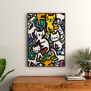 Pop Art Poster - Tanz der Katzen