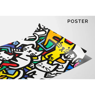 Pop Art Poster - Tanz der Katzen