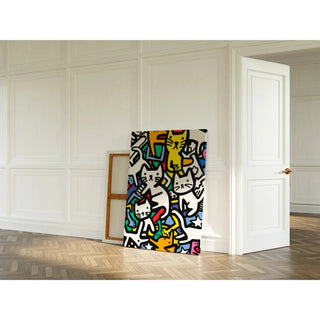 Pop Art Poster - Tanz der Katzen