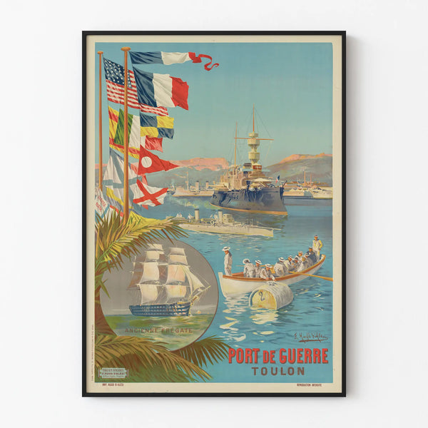 Vintage poster Toulon oorlogshaven - Maritieme wanddecoratie