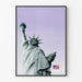 Poster Vrijheidsbeeld met Amerikaanse vlag