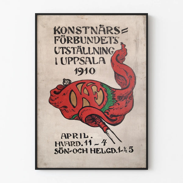 Tentoonstellingsposter in Uppsala 1910 - Vintage wanddecoratie