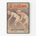 Vintage poster van twee atleten bij de start van een race