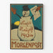 Vintage poster Snowman Prosit Neujahr 1904 Berliner Morgenpost