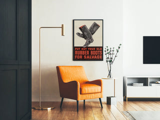 Vintage Poster of Recycled Rubber Boots