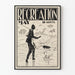 Vintage black and white fishing line poster