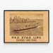 Vintage poster of Red Star Line Antwerp - New York — framed artwork on a wall