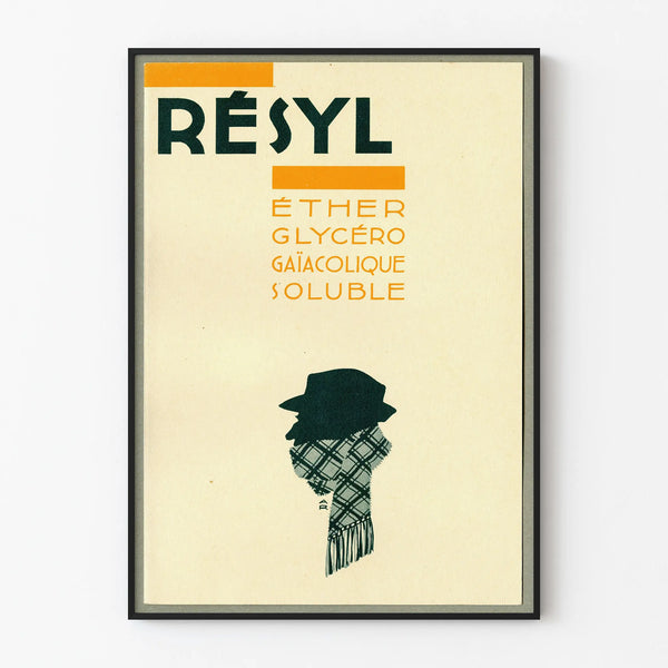Vintage poster Résyl - Textuurdecoratie voor muurposter