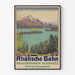Vintage Swiss Poster Rhätische Bahn Silsersee Oberengadin