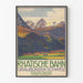 Vintage poster of the Rhaetian Railway - Tarasp Castle in Engadine