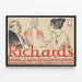 Vintage poster Richards Grill Drie gasten aan tafel — ingelijst kunstwerk aan de muur