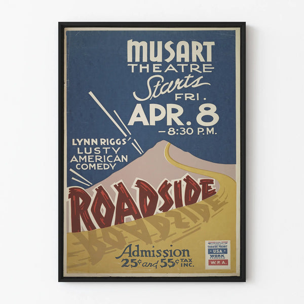 Vintage theater poster Roadside - Retro wall decoration Artem Legrand