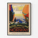 Vintage poster van Royal Mail Line cruises in Noorwegen