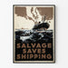 Vintage Marine Poster 'Salvage Saves Shipping'