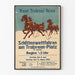 Vintage poster of the horse-drawn sled race at Trabrenn-Platz from 1929