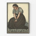 Ancient Swiss Poster Depicting a Woman in Bondage