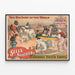 Vintage Poster Sells Brothers - Ruitershow met Apen en Clowns — ingelijst kunstwerk aan de muur