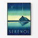 Decorative poster Sérénol - House by the water at sunset