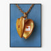 Vintage poster medaillon ketting met gouden hart Solucamphre