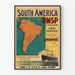 Vintage poster van Zuid-Amerika door R.M.S.P Liners - Zeekaart voor scheepvaart