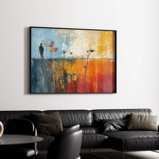 Tableau Abstrait - Silhouette dans l'Abstraction
