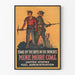 Vintage oorlog en industrie muurposter - Stand By The Boys Mine More Coal