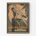 Vintage patriotic poster with eagle on stone