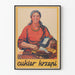 Vintage keukenposter met vrouw met suiker en fruit