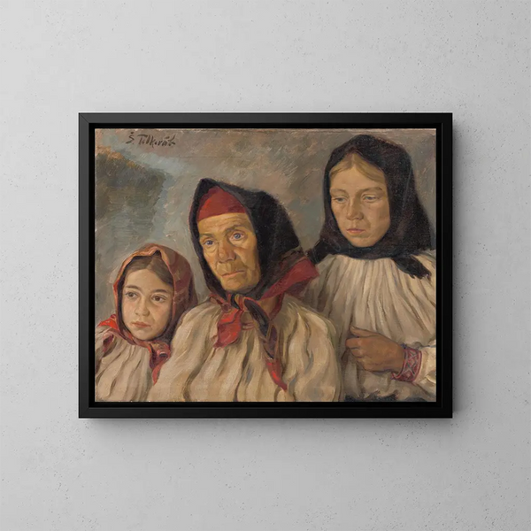 Luisteren naar de preek - Stefan Polkorb — ingelijst kunstwerk aan de muur