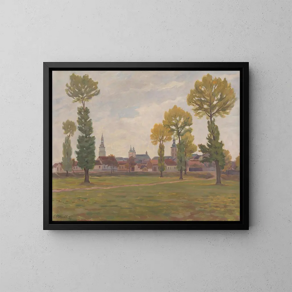 Trnava in de herfst - Stefan Polkorb — ingelijst kunstwerk aan de muur