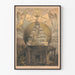 Vintage Poster Tempel van het Leven, Symbolische Muurdecoratie