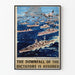 Vintage military poster of Allied naval convoy in the Mediterranean