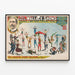 Vintage poster Le Great Wallace Shows - Skaters sur échasses — ingelijst kunstwerk aan de muur