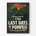 Vintage poster van de vulkaan Pompeii met dramatische uitbarsting