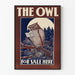 Vintage poster of an owl and advertisement "The Owl"