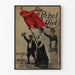 Vintage poster The Rebel Girl met rode vlag en betrokken figuren