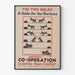 Wall Poster 'The Two Mules' - The Fable of Cooperation