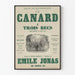 Poster Théâtre Le Canard à Trois Becs - Opéra-Bouffe en 3 Actes