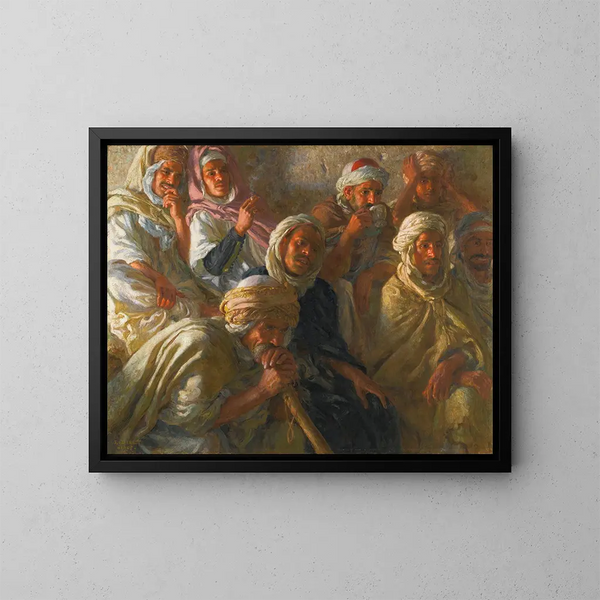 van Spectateurs admirant une danseuse - Étienne Dinet — ingelijst kunstwerk aan de muur