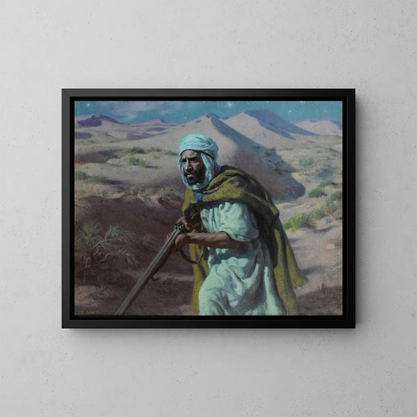 De Nachtjager - Étienne Dinet — ingelijst kunstwerk aan de muur