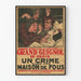 Vintage theaterposter Grand Guignol - Een misdaad in een gekkenhuis