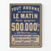 Vintage reclameposter van het dagblad Le Matin